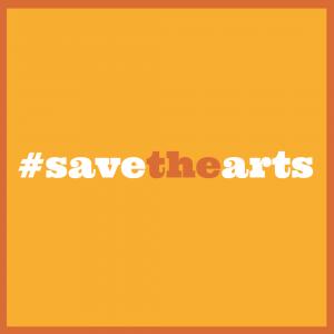 Save the Arts Instagram image in orange