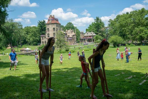 Kids playing at the Castle Grounds during the Old Fashion Fourth of July