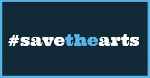 Save the Arts Facebook banner in blue