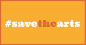 Save the Arts Facebook banner in orange